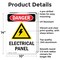 Signmission Electrical Panel Danger Sign, Aluminum, 10in W x 14in L, 2PK OS-2PACK-DS-A-1014-V-2213 - alternate 4